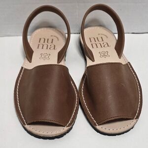 Numa By Spanians Brown Leather Sandals Sz 37